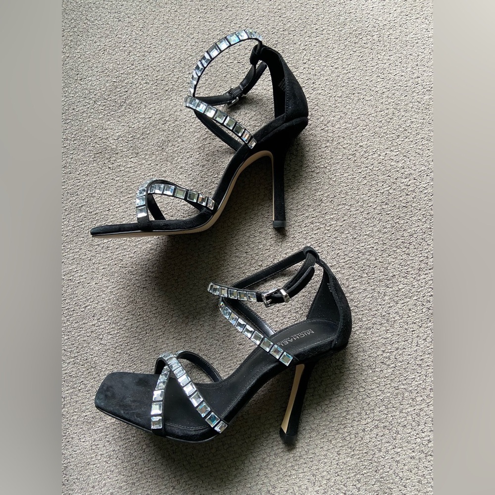 Celia Crystal Embellished Suede Sandal 7M Michael Michael Kors NIB